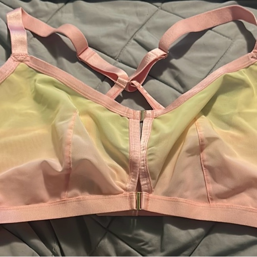 Pink and yellow unlined bralette by Auden size 1X - 40DDD, 44D, 42DD - NWT